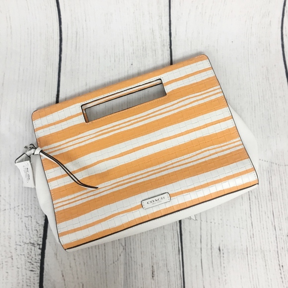 Coach Handbags - COACH Bleecker Embossed Woven Pocket Clutch